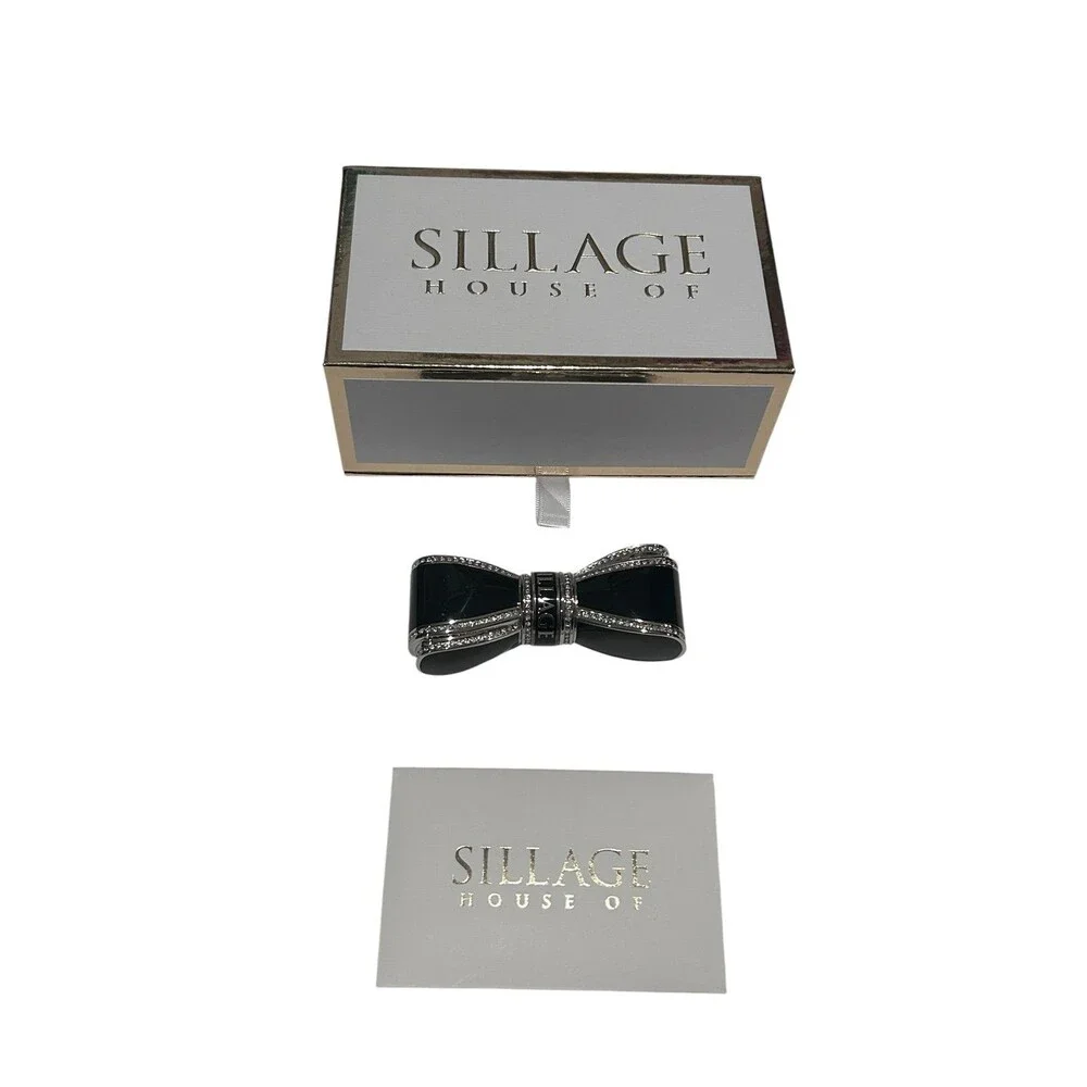 House of Sillage Bow Lipstick Case, Black New Read Description